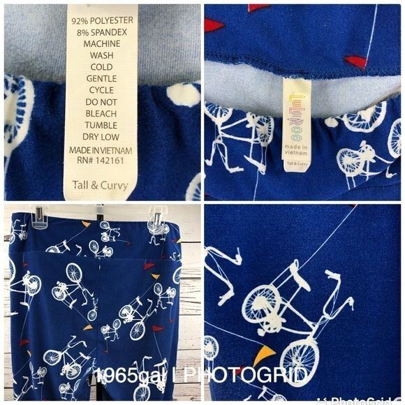 Lularoe TC Leggings Blue 70’s Bike Design - Picture 6 of 9